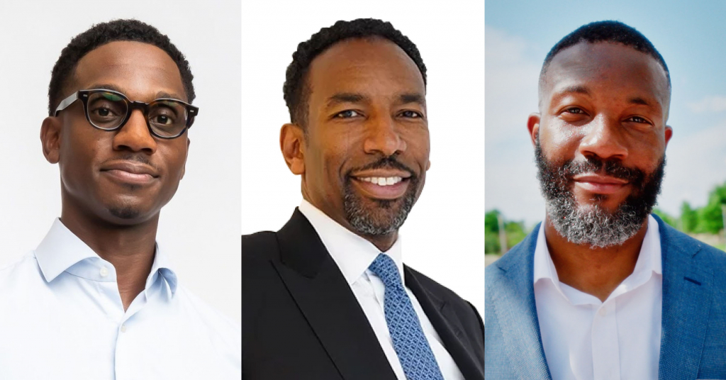 Mayors Justin Bibb, Andre Dickens, and Randall Woodfin